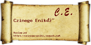 Czinege Enikő névjegykártya